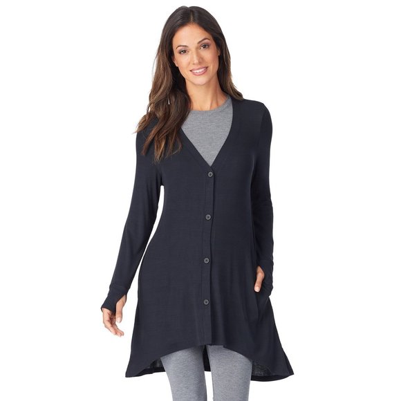 Cuddl Duds Long Sleeve Cardigan With 